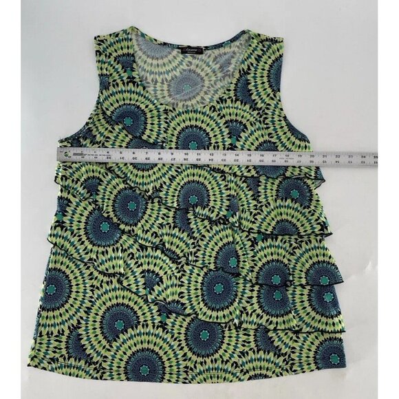 Cocomo Plus Size Green Tiered‎ Boho Liquid Knit Blouse See Measurements (1x?) - Picture 7 of 7